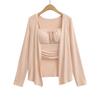 7635-25 Nuevo Estilo de Verano para Muñeca Americana Estilo Dulce Elegante y Suave Cárdigan de Manga Larga Traje de Dos Piezas con Tirantes Pequeños