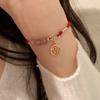 Pulsera de perlas rojas de red, joyería, diseño de nicho con cuentas de colores a mano, cien hilos a juego, calidad, 2024