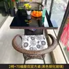 Juego de mesa y sillas para balcón, juego de sillas de ratán de tres piezas, mesa pequeña, mesa de centro, silla de exterior para ocio con respaldo, silla para patio exterior