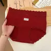 Braguitas para Niñas con Ribete de Encaje de Contraste Retro 10A Antibacterianas Entrepierna Extendida de Algodón Puro Cintura Media Ropa Interior que se Ajusta a la Cadera para Mujeres