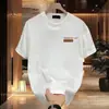 Camiseta Masculina de Manga Curta Masculina Verão 2026 Nova Marca de Moda Americana Tamanho Grande Estampada Masculina Solta Manga Curta Roupa Masculina