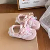 Zapatillas de Malla Transpirable para Niñas Primavera y Otoño Estilo Coreano Moño de Encaje Suela Suave Zapatos para Bebés Estilo Princesa Casual
