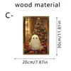 Marco de Fotos de Madera de 5 mm de Doble Capa Fantasma de Navidad Gorro de Navidad Día de la Madre Decoración de Habitación de Niña Se Puede Colgar en la Pared