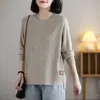 [En Stock] Suéter Pulóver de Cuello Redondo Talla Grande para Mujer Otoño e Invierno Top de Punto Suelto Suéter para Cubrir la Barriga
