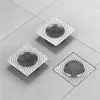 Tampa de Filtro de Ralo de Chão em Aço Inoxidável para Esgoto de Banheiro, Tampa de Filtro de Cabelo Anti-Entupimento