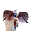 Nuevas Gafas de Sol de Moda Irregulares Sin Marco 2026 para Mujer con Lentes Oceánicas Metálicas Degradadas y Protección UV
