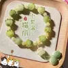 Gato de la Suerte Pulsera Bonita de Cuentas Diseño Gato Caramelo Carbón Huella de Gato Pulsera de Estudiante Joyería para Mejor Amiga Pulsera de Moda