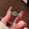Novo TikTok Live Emerald Series Open Ring Niche Design Simples Moda All-match Light Acessórios de luxo para mulheres