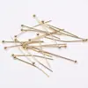 Alfileres de Cabeza Redonda de Bola de Perlas Redondas Rellenos de Oro de 14K Conservación del Color DIY Bandeja de Flores Hebilla de Perlas Estilo Chino Nuevo Conector de Alfiler de Bola Hebilla Accesorios de Joyería