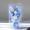 Regalo de San Valentín para Novia, Ramo Creativo de Flores de Jabón, Caja de Regalo de PVC, Producto Terminado Transfronterizo, Ramo de Flores Tejidas, Comercio Exterior