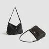 Bolso de Hombro Hobo Minimalista de Gamuza Negro Clásico Cierre de Nudo Dorado Vintage Cruzado Relajado para el Día a Día
