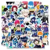 50 adesivos de prisão azuis bluelock dia difuso decoração de desenho animado copo adesivos de desenho animado à prova d'água adesivos blue lock