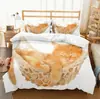 Ropa de cama Amazon transfronteriza de tres piezas impresión digital 3D animal gato perro sábana funda de edredón venta al por mayor de fábrica