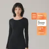 Roupa íntima térmica espessa 280g de algodão puro Classe A, escovada dos dois lados, antibacteriana 7A, gola redonda, 100% algodão, conjunto de camada base para casais para o inverno