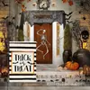 Banderas de Jardín Personalizadas Transfronterizas con Gato Negro, Calavera, Elfo, Calabaza, Decoraciones de Patio de Halloween, Banderas Impresas por Ambos Lados