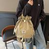Mochila de Lona Feminina Grande Capacidade Casual Versátil Bolsa Escolar para Estudante Bolsa para Montanhismo ao Ar Livre Mochila Leve de Viagem