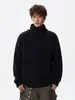 Suéter de Cuello Alto Irregular de Peso Alto para Hombre, Marca de Moda Otoño e Invierno, Estilo Old Money, Corte Holgado, Ropa de Punto Base Cálida