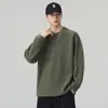 Novidade Outono 2026: Moletom Masculino Gola Redonda com Design Listrado, Estilo High Street Americano, Caimento Solto, Confortável, Versátil, Casual, Tendência, Moderno