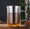 Filtro de separación de té para oficina Taza de burbujas Taza de burbujas de acero inoxidable Vidrio de borosilicato alto Taza de tres piezas de color