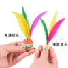 Pelota Esponjosa Arcoíris Cabeza de Goma de Alta Elasticidad Grande Volante de Bádminton Colorido Venta al por Mayor Bola Pequeña de Tres Plumas Fabricante Precio Bajo