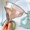 Embudo para Cocina Casera, Embudo de Plástico de Cuello Largo con Aberturas Grande y Pequeña para Polvo de Leche, Vertido de Aceite, Vertedor de Vino de Grado Alimenticio, Dispensador de Vino