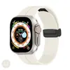 Adequado para Pulseiras de Todas as Séries do Apple iWatch S1-S10 Se Ultra Silicone Fivela Dobrável Magnética Relógio