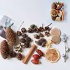 Flores secas frutas secas cáscaras de frutas piñas decoración hecho a mano diy materias primas naturales estilo bosque aromaterapia Navidad peluche