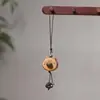 Colgante de Tallado en Madera de Durazno de Oso Lindo Colgante para Bolsa Hecho a Mano DIY Llavero Colgante Joyería Creativa