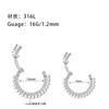 Joyería Jingxing, nuevo anillo de nariz de estilo europeo y americano 316L, joyería para piercing, pendientes de diamantes, anillo de nariz con bola de soldadura múltiple