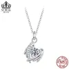 Colar Aiful Original Asas de Coração Moissanite Brilhante Corrente de Clavícula em Formato de Coração Joia de Prata Esterlina S925 para Mulheres