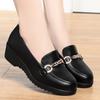 Zapatos de Mamá, Nuevo Estilo Primavera y Otoño 2025, Tacones de Cuña Cómodos de Suela Blanda, Zapatos de Salón de Corte Profundo, Zapatos de Cuero para Mujer, Zapatos Planos Versátiles para Mujer