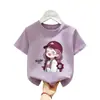Camiseta de Manga Corta para Niña 2026 Nueva Verano Niñas Niños Grandes Manga Media Ropa para Niñas Tops para Niños Ropa para Niños Ropa de Algodón Puro T