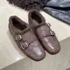 Mocasines Brogue Tallados para Mujer 2025 Nuevo Estilo Mocasines de Commuter Forrados de Lana