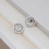 Colgante de girasol de plata S925 con forma de aguja para oreja, ideal para mujer, accesorios de joyería DIY, productos semiacabados 1305