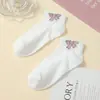 Meias Femininas Curtas com Estampa de Rosto Sorridente, Malha Vazada, Corte Baixo, Meias de Malha para Adultos para Primavera e Verão, Absorventes de Suor, Finas, Respiráveis, Meias Esportivas