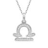 Collar de los Doce Signos del Zodiaco Europeo y Americano para Mujer Plata de Ley S925 Colgante de Aries Cadena para Clavícula Venta al por Mayor Directa de Comercio Exterior