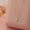 Collar Elegante de Plata Pura S999 con Circonita para Mujer, Estilo Artístico Fresco y Dulce de Nicho, Cadena para Clavícula de Alta Gama al por Mayor