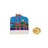 Broche original de Wen Chuang con motivos turísticos de Wuhan, puente del río Yangtze, torre de la grúa amarilla, recuerdo con insignia de aleación con caída de aceite.