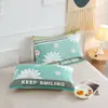 Par de Toallas de Almohada de Gasa de Seis Capas de Algodón Estilo Floral Pastoral para Cuatro Estaciones Universal para el Hogar Cambiante Toalla de Almohada Jacquard Venta al por Mayor