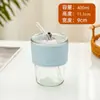 Taza de Regalo de Alta Apariencia, Taza de Bambú con Popote Estilo Ins, Taza Portátil para Oficina, Taza de Vidrio, Taza de Agua Impresa
