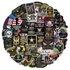 50 Adesivos de Grafite para Caderno, Scooter, Mala, Moto, à Prova d'Água, Removíveis para Veteranos de Guerra Memorial Transfronteiriços