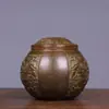 Adorno de Lata de Té con Paisaje Estilo Suzhou de Cobre Puro Regalo de Escritorio Regalo Retro Almacenamiento de Mesa de Café de Sala de Estar Artesanía Entrada