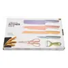 Juego de Cuchillos Personalizado de Paja de Trigo, Juego de Cuchillos de Acero Inoxidable, Juego de Seis Cuchillos de Cocina de Paja de Trigo en Caja de Regalo