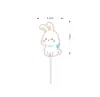 Conejo Azul Decoración de Mesa de Postres Inserto para Pastel Luna Llena del Bebé Cumpleaños 100 Pegatina para Empujar Pudín