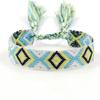 Pulsera de Cinta Tejida Estilo Étnico con Texto Bordado y Borlas, Pulsera Trenzada DIY, Diseño Simple, 104 Colores Disponibles, Pulsera Estilo Europeo y Americano