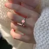 Anillo Fino de Diamante para Mujer, Estilo Japonés y K, Círculo Fino de Nicho, Anillo Pequeño de Diamante, Apertura Exquisita, Anillo Abierto de Oro Apilable