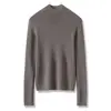 Suéter de Punto Fino 100% Lana Merino para Mujer Yangzi Yarn, Costilla, Media Altura, Sin Costuras, Ajuste Delgado