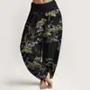 Pantalonas Casuais Versáteis de Moda Estilo Novo Europeu e Americano Transfronteiriço com Estampa Digital 3D Algodão Puro Estampado Diretamente Pantalonas Thai Femininas para Primavera e Verão