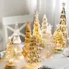 Árbol de Navidad de Cristal de Escritorio Luminoso Adornos Ins Decoración Atmósfera Festiva Fiesta Ventana Regalos de Navidad