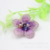 Bordado estéreo flor de cinco pétalos con cuentas de cristal pieza de flor bordada degradada ropa tocado accesorios de material DIY